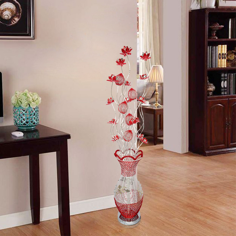 时尚现代红色温馨新婚卧室落地灯婚庆送礼装饰客厅床头落地灯|ms