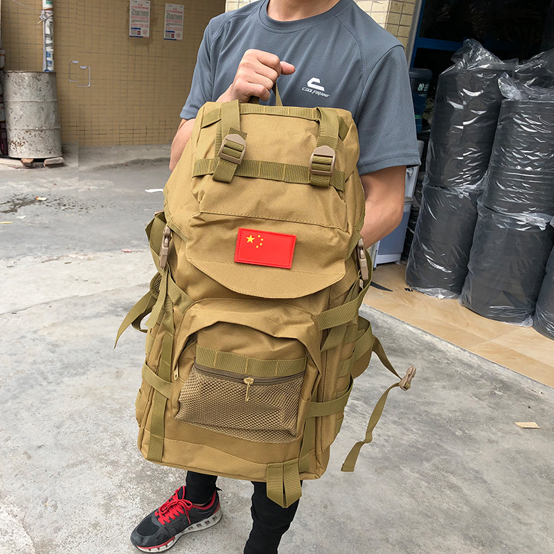 Spot upgraded outdoor sports tactical bag camouflage waterproof large mountaineering bag 50L backpack