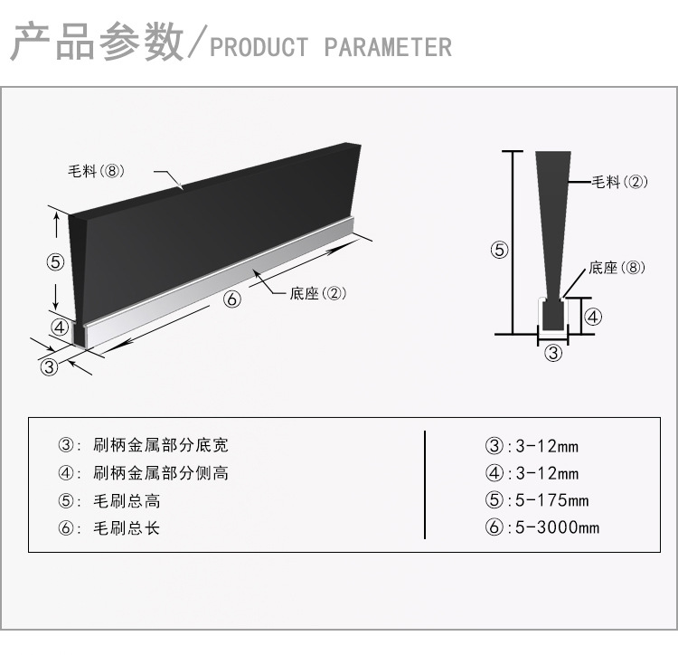 机械防尘毛刷条