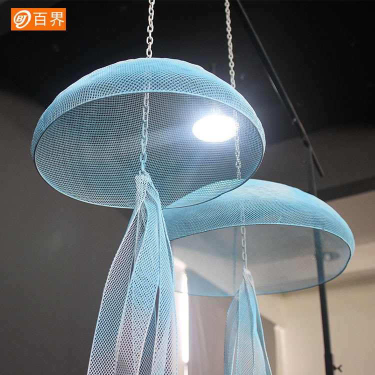百界铁艺水母海洋系列婚庆道具吊顶挂件商场美陈空中装饰橱窗布置