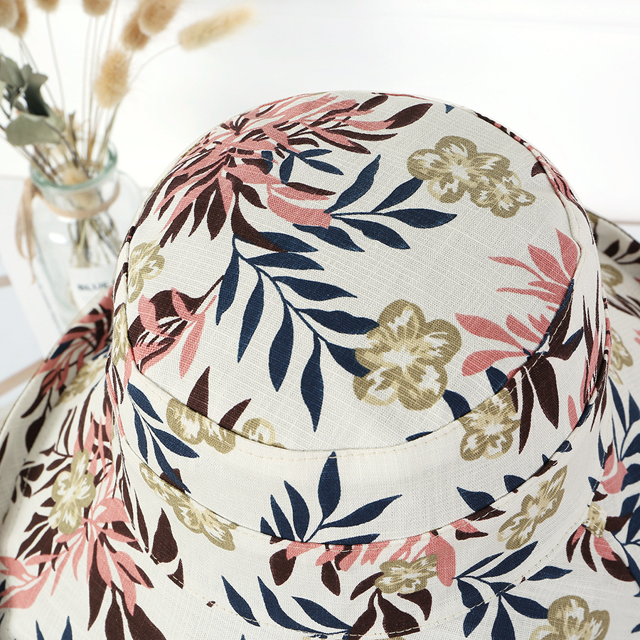Basic Style Women's Basic Solid Color Printing Big Eaves Bucket Hat