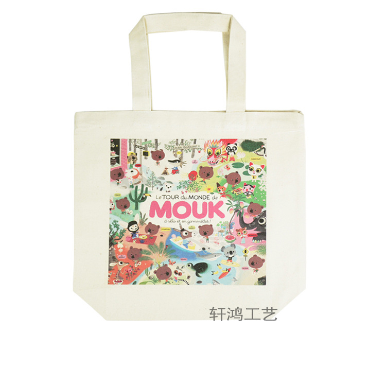 专业定制 粗绳棉帆布购物袋 全棉手绘帆布单肩袋 手提帆布礼品袋