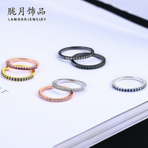 Cross-border hot selling jewelry Korean style simple engagement ring for women Zircon micropaved rose gold plated ring wholesale
