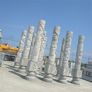 厂家直销 石雕汉白玉十二生肖柱子 盘龙柱 文化柱 寺庙广场摆件