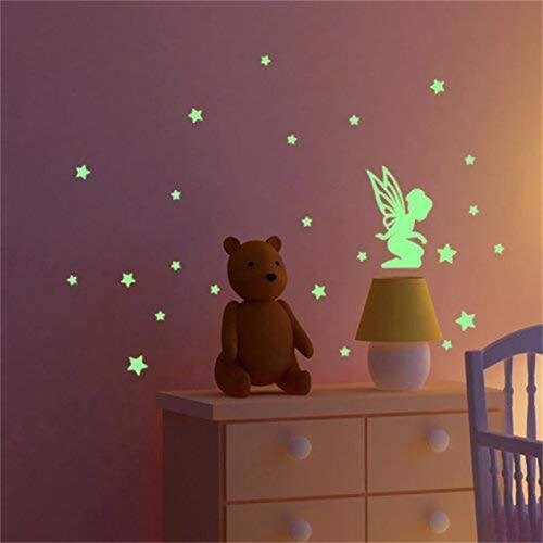Kunshang New Luminous Flower Fairy Wall Sticker Living Room Bedroom Fluorescent Switch Sticker PVC Removable KS-35