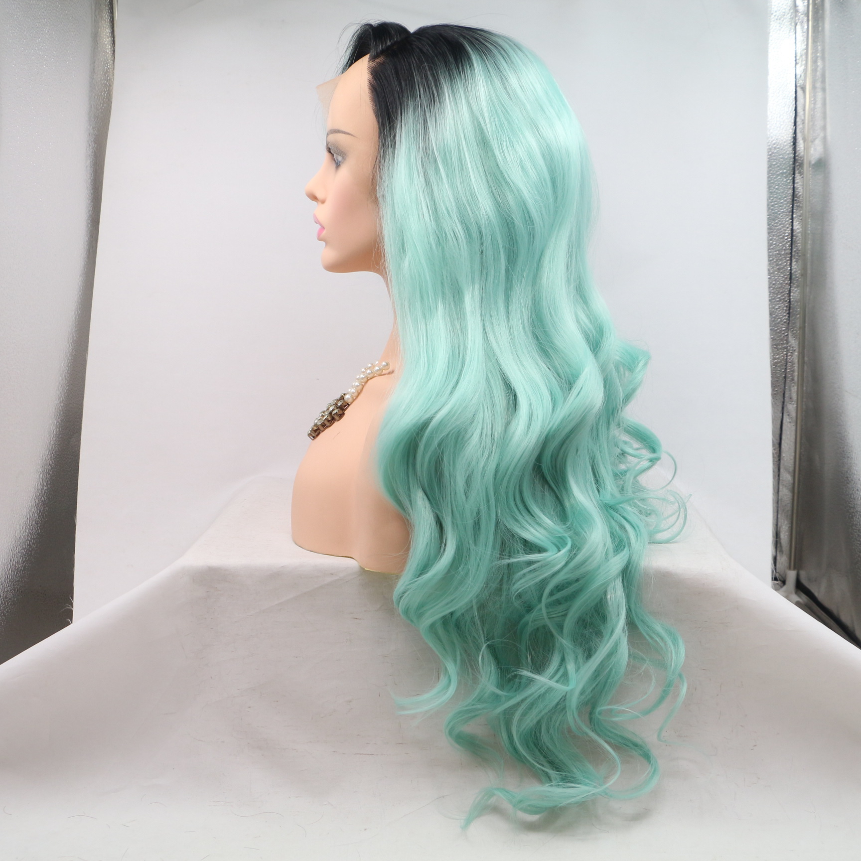 NEWLOOK PW1035 nueva moda peluca de cabello largo peluca de encaje peluca de enseñanza