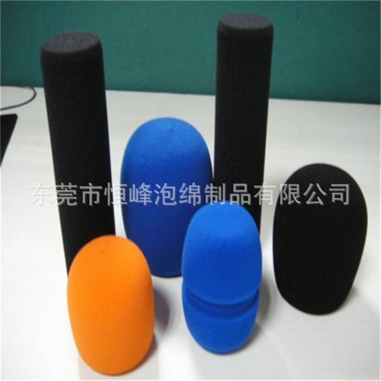 彩色耳麦咪棉 粗孔海绵咪棉头 加黑厂销咪棉头批量定制