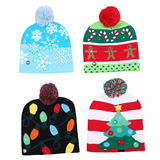 Haobe Christmas Decorative Supplies красочные светодиодные вязаные шляпа Рождественская елка снеговик для взрослых детской шляпы иностранная торговля горячими продажами