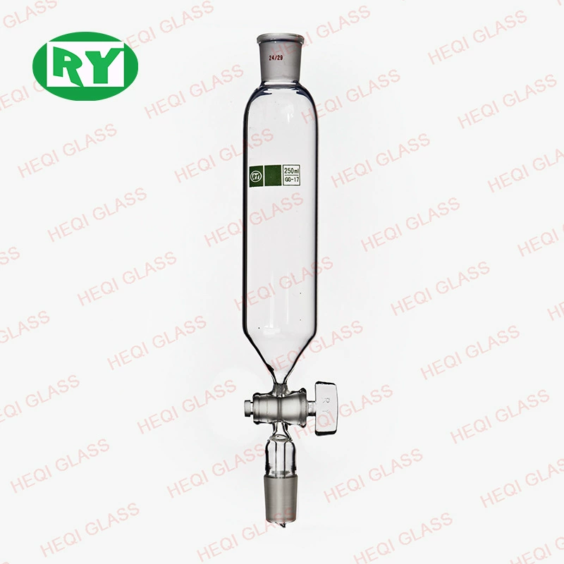 Стеклянная дверная цилиндрическая воронка для разделения жидкости, капающая воронка, стандартный горловина, стеклянный инструмент, химическая лаборатория