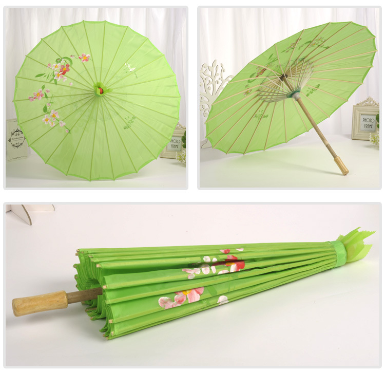 Wedding products, wedding products, wedding products, wedding products, wedding products, creative oil-paper umbrellas, silk cloth wooden handle umbrellas, Chinese-style ceiling decorative umbrellas, retro stage cheongsam performance craft umbrellas detail image 13