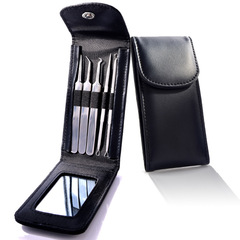 Factory Direct Sale Acne Needle 5-Piece Set Stainless Steel Pimple Puller with Mirror Blackhead Removal Beauty Needle Set Wholesale