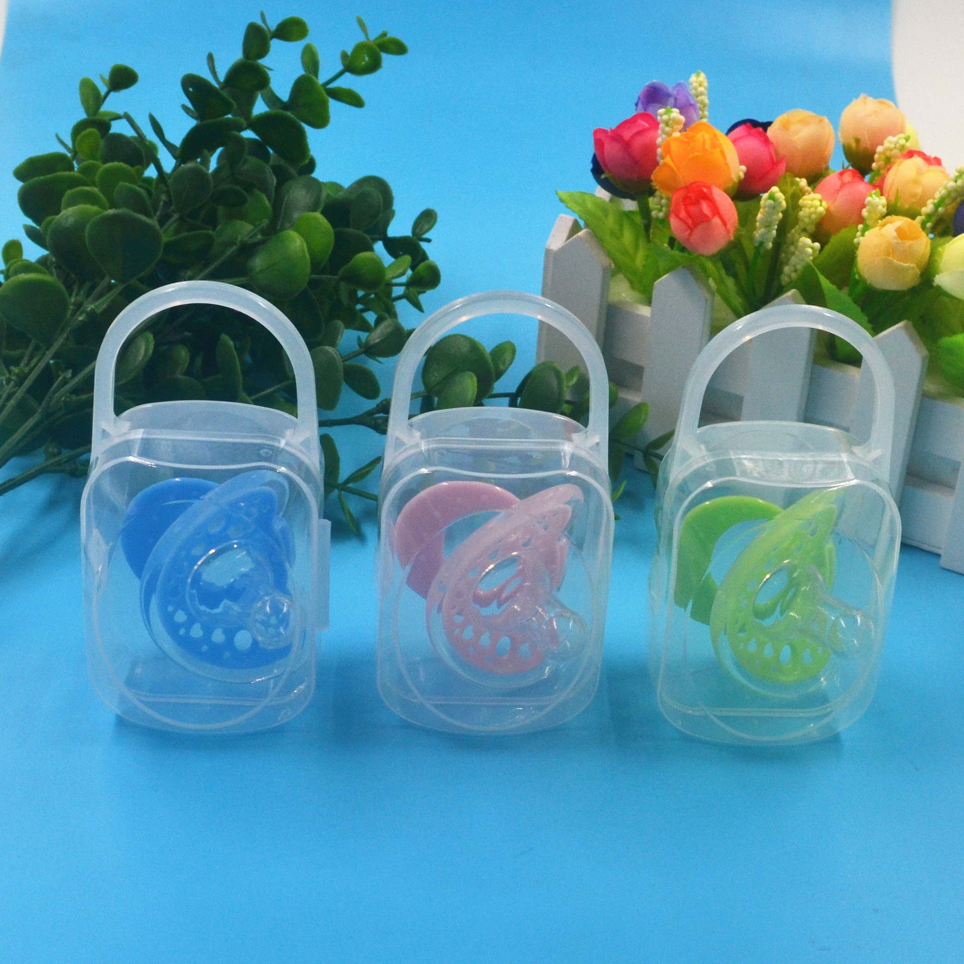 Baby Pacifier with PP Box Silicone Wrap Glue Packing Mouth Round Head Baby Sleeping Pacifier