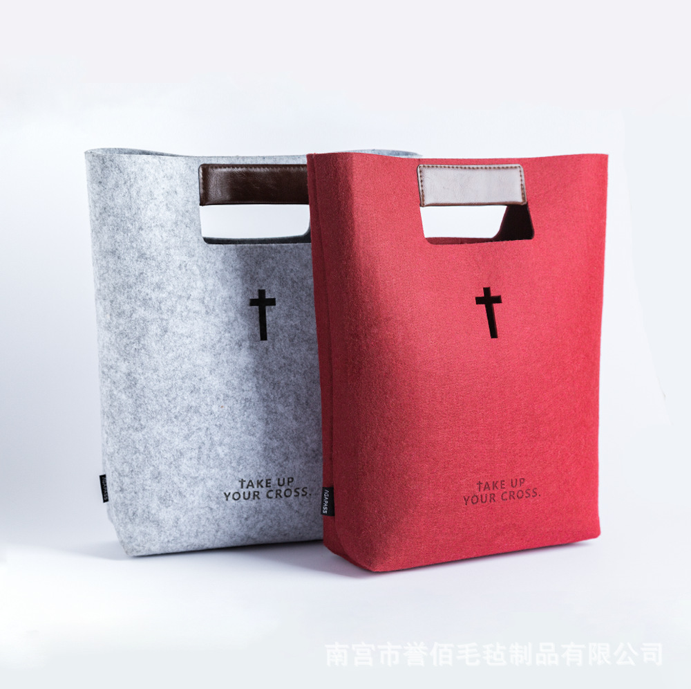 厂家批发 毛毡包购物手提袋 无纺布购物袋毛毡礼品袋 可加logo