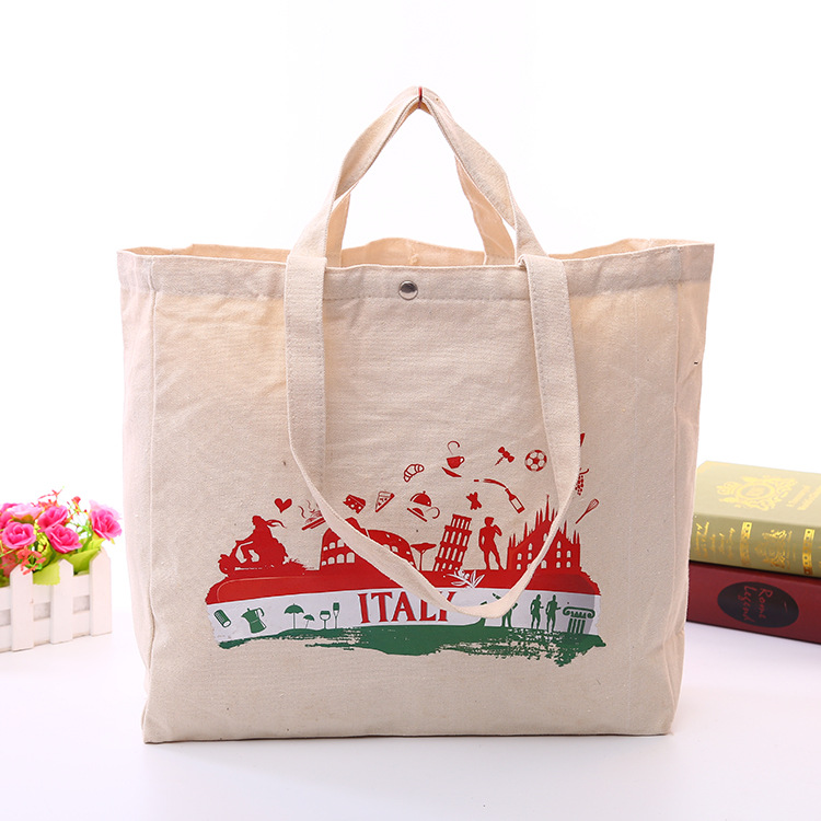 广告礼品宣传袋 棉布包装手提袋 按扣大容量棉布袋定制logo