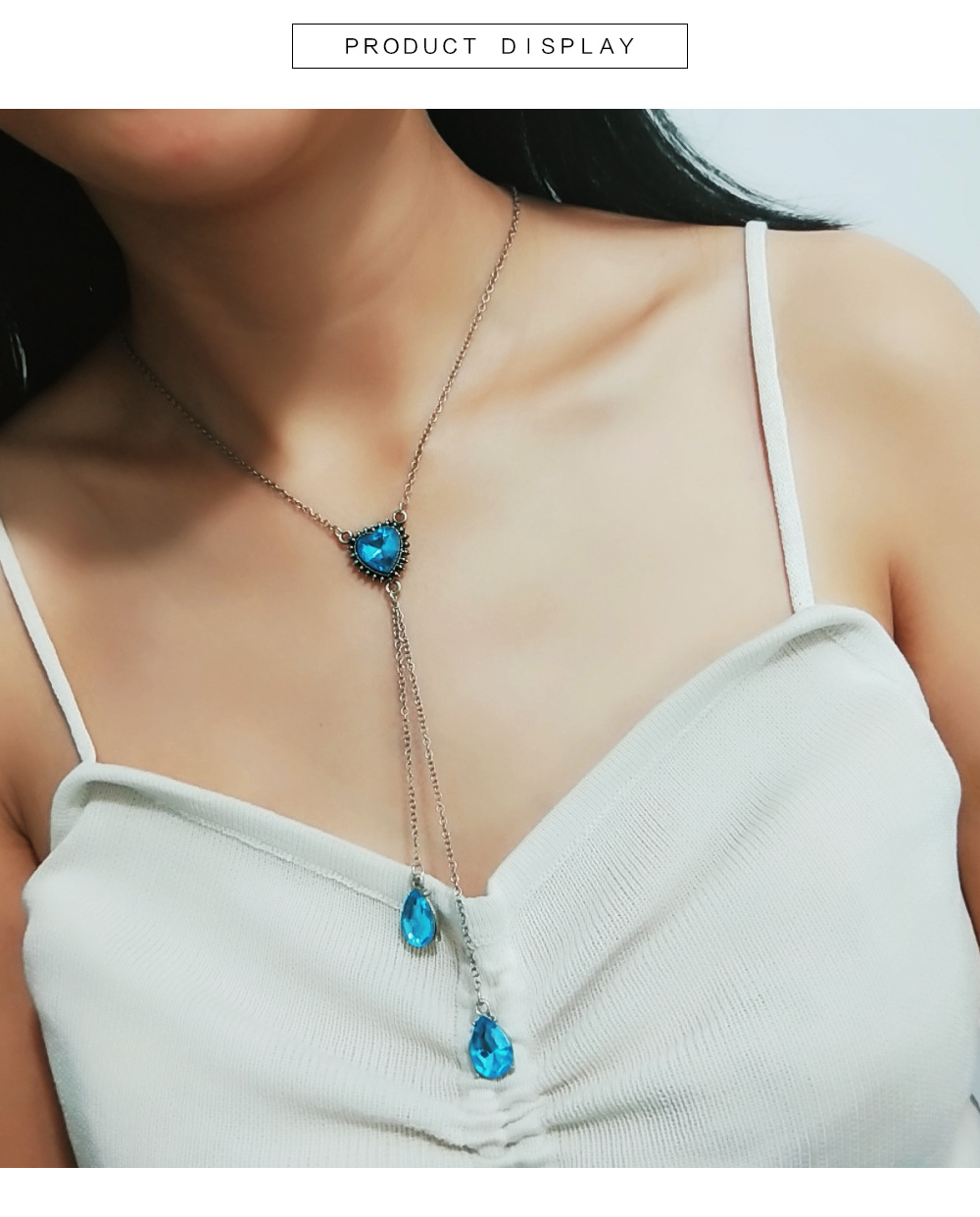 1 Piece Quantity Shopping Occasion Alloy Material Vacation Water Droplets Alloy Inlay Artificial Gemstones Women's Necklace