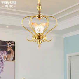 大门口吊灯全铜美式灯笼创意简约大气卧室餐厅阳台门口灯饰灯具