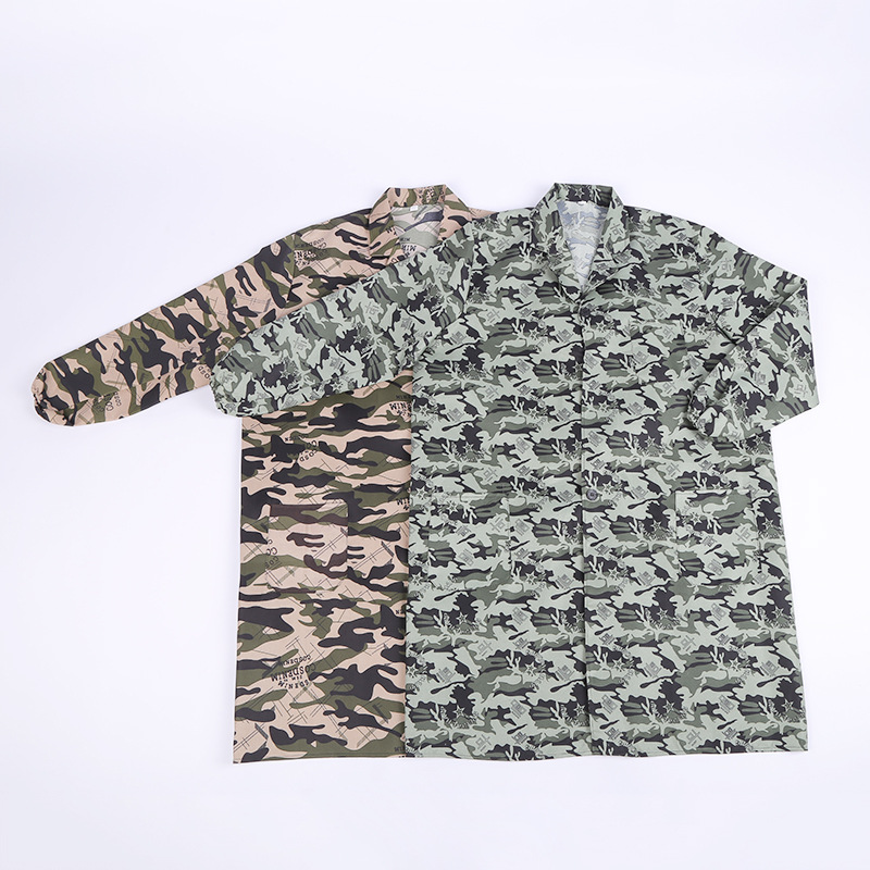 Manufactor wholesale camouflage Coat men and women dustproof workshop carry Labor insurance have more cash than can be accounted for customized logo Labor uniforms