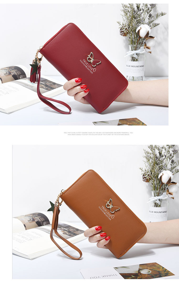 Women's Solid Color Pu Leather Bowknot Zipper Wallets display picture 2