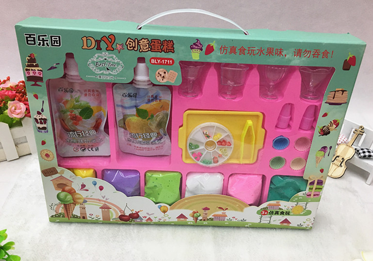 K-style diy Creative Cake Cream Soil Jelly Clay Tableware Ultra-light Clay Making Ice Cream Gift Box Set