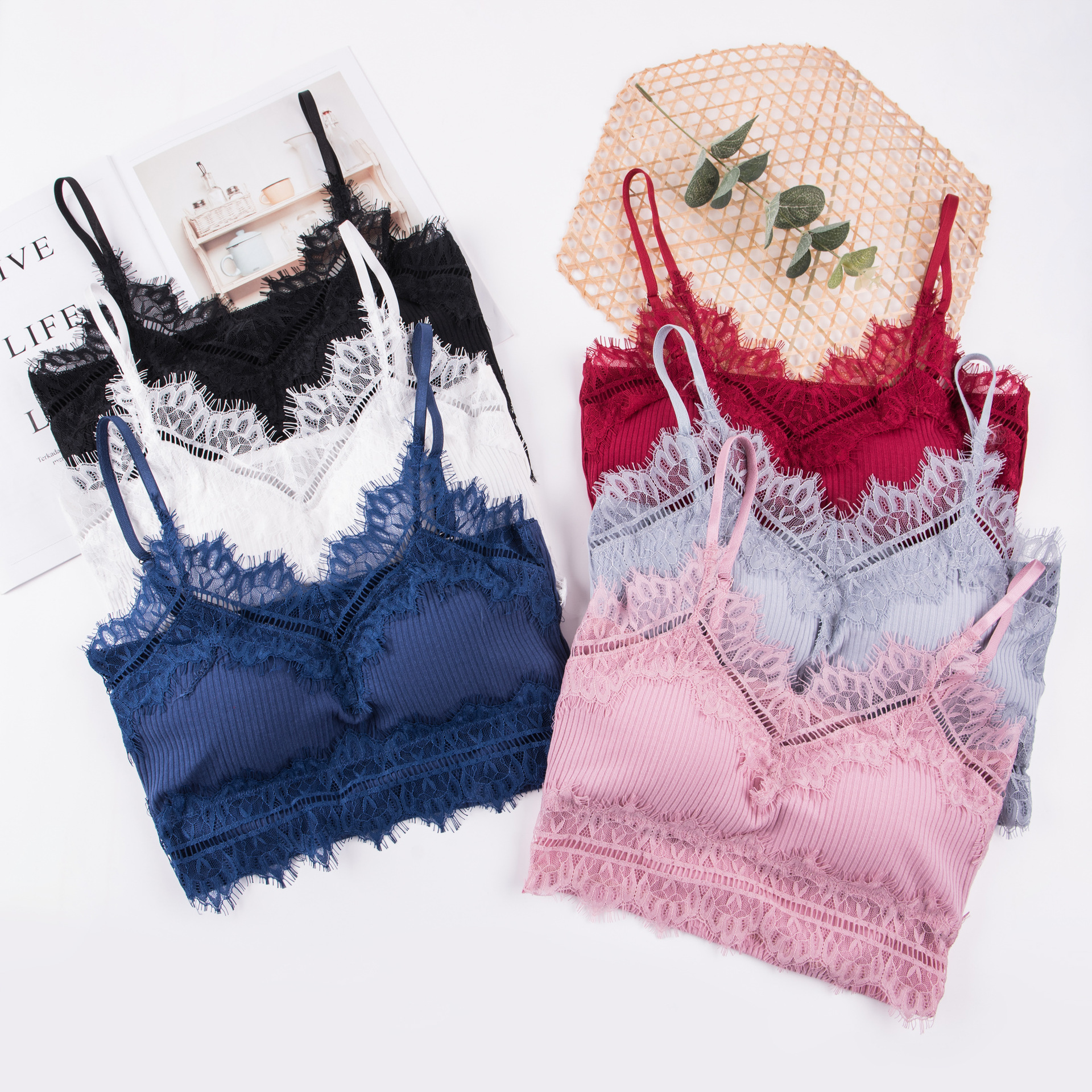 summer sexy eyelash goddess Versatile Wrap chest Explosive money Thread pure cotton Beautiful back Lace undergarment covering the chest and abdomen vest