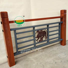 仿木护栏 锌钢仿木栏杆 景观护栏 仿木栏杆图片园林护栏 厂家