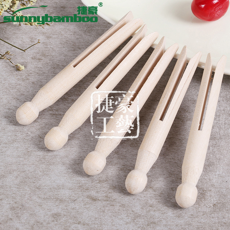 Early childhood education tools, natural wood-colored doll holders, children's educational wooden toys, wooden round heads, DIY doll holders, drying clothes holders detail image 4