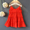 Summer shiffon red small princess costume, dress, girl's skirt, Korean style