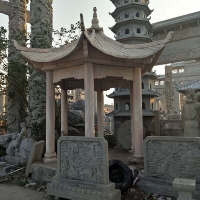 供应户外广场景观装饰石凉亭 加工定制欧式亭子石雕亭子长廊