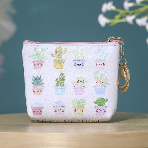 Cute and Creative Style Zero Wallet, Korean Version of Fresh and Minimalist Small Storage Bag, Wholesale Cactus Zero Wallet