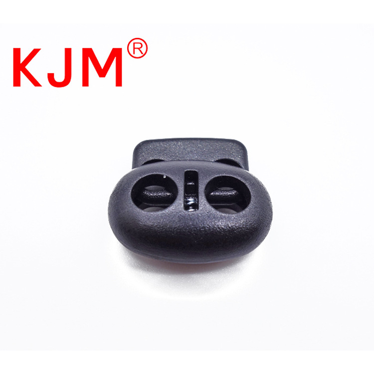 塑料双孔弹簧绳扣 止滑扣猪鼻扣  PA索绳扣 椭圆连接扣|ms