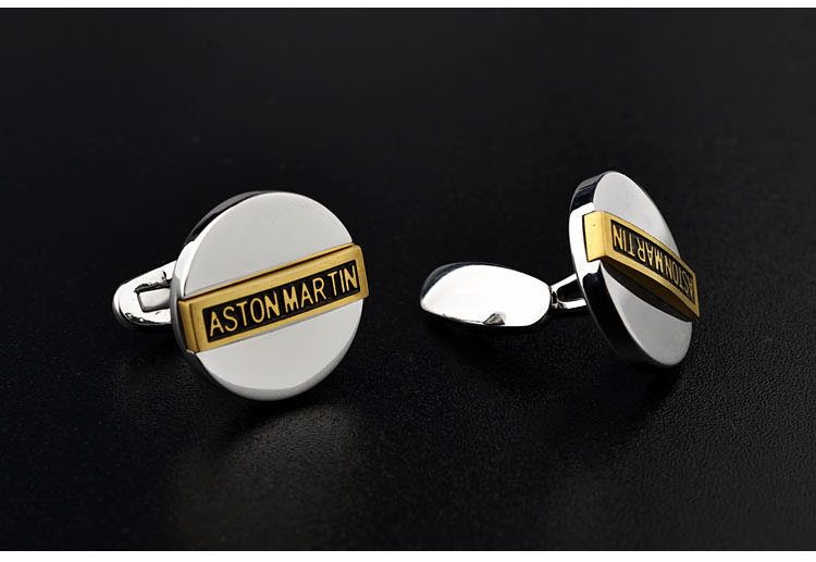 Fashion High-end Shirt Cufflinks French Metal Letter Cufflinks display picture 2