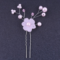 Z006新娘飾品純手工頭飾韓式珍珠水晶串珠髮簪新娘婚慶造型配飾