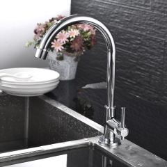 Copper-plated cold and hot large bending single cold upright sink faucet with copper core and zinc alloy large bending dish basin faucet