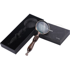 Overseas E-commerce: Ebony Handle Antique Jewelry Premium – Handheld Gift Metal Magnifying Glass for Reading and Newspaper-Reading
