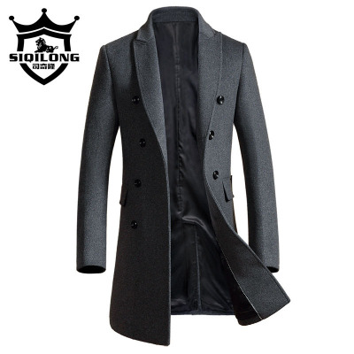 Cross border Specifically for Autumn and winter new pattern man Woolen overcoat Mid length version England Youth Windbreaker Woolen coat