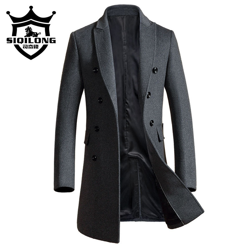 Cross border Specifically for Autumn and winter new pattern man Woolen overcoat Mid length version England Youth Windbreaker Woolen coat