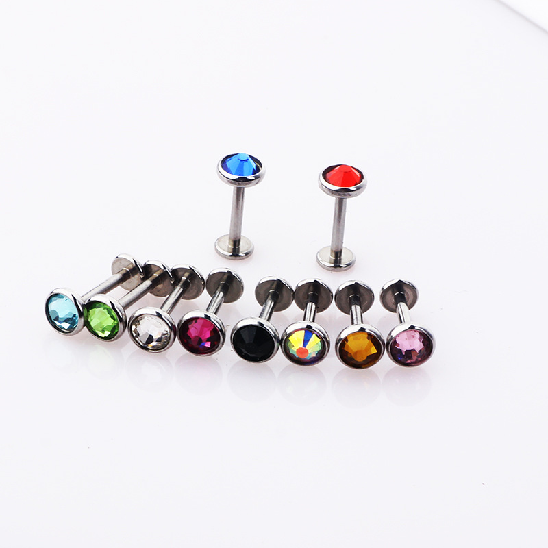 Pointed titanium steel lip stud product view