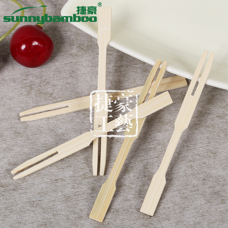 Factory direct sales, milk tea shop, flat-head fruit fork, bamboo cake and pastry fork, wooden disposable fruit fork, custom fruit fork, bamboo skewer detail image 5