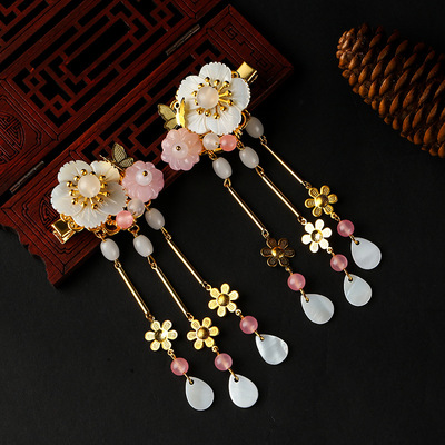 chinese hanfu hair accessory for girls Ancient Chinese Hanfu Costume Accessories ancient hairpin hairpin with butterfly shell tassel and back to ancient hairpin