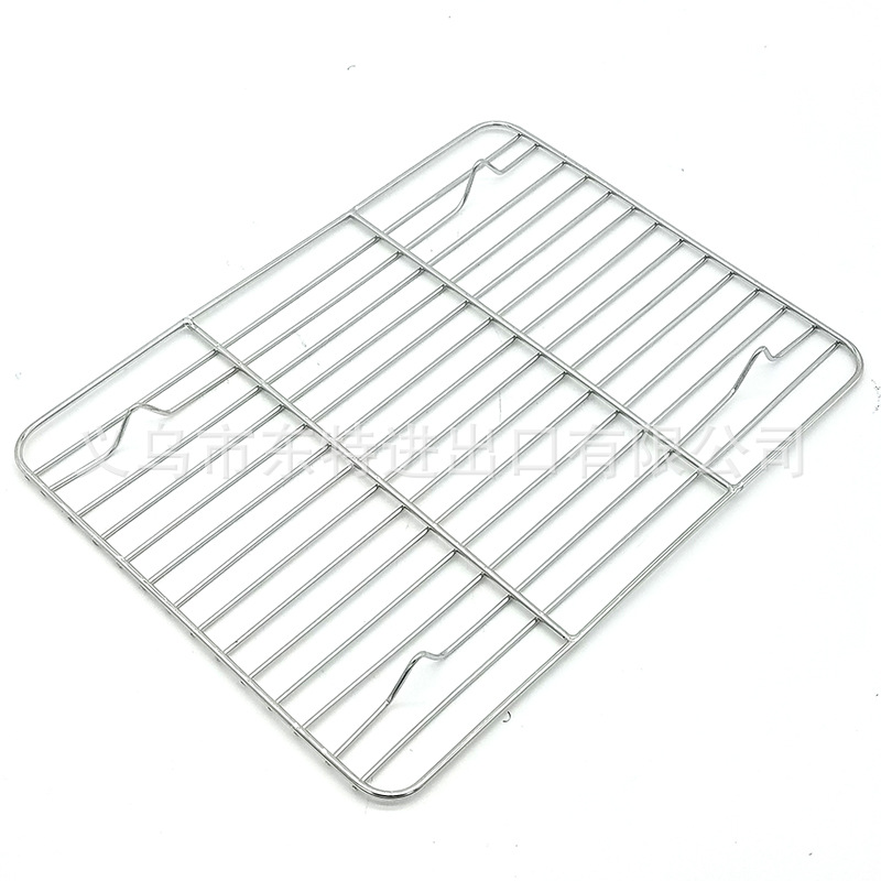 Stainless steel barbecue tray, oil drain rack, fried chicken, bread and pastry display rack, storage tray with mesh rack, square tray detail image 9