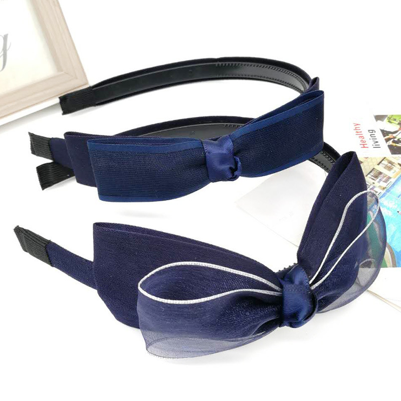 Korean Edition fashion exquisite Hair hoop Simplicity Lei mesh yarn bow multi-storey Head hoop Fabric art Like a breath of fresh air Hairdressing wholesale