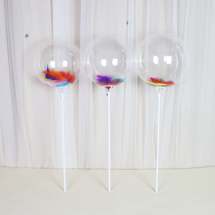 新款礼品波波球气球 微商地推扫码小礼品 12寸羽毛亮片波波球热推