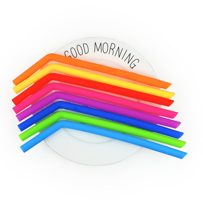 廠家直銷現貨跨境食品級環保亞馬遜熱銷産品矽膠歪嘴 奶茶吸管