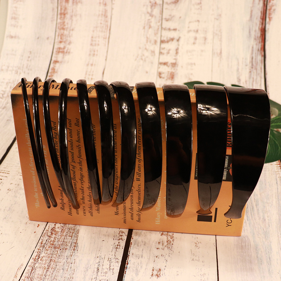 新款韩版发箍黑色带齿塑料宽边束发头饰洗脸修脸亮漆头箍厂家批发|ms