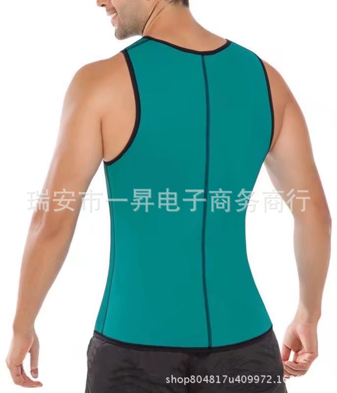 Popular cremallera neopreno corsé deportes sudor-wicking corsé Chaleco de la aptitud de los hombres al por mayor entrega de una sola pieza