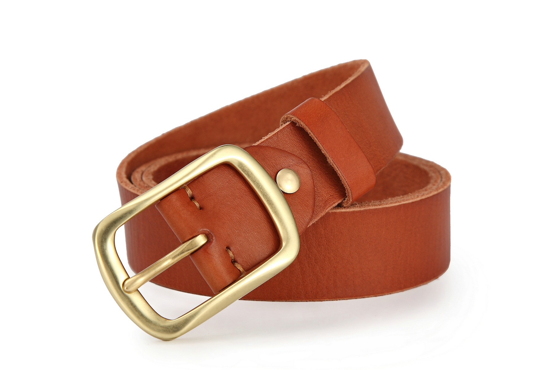 Minimalistische leren riem voor heren retro echt leer koeienhuid_voghion.com