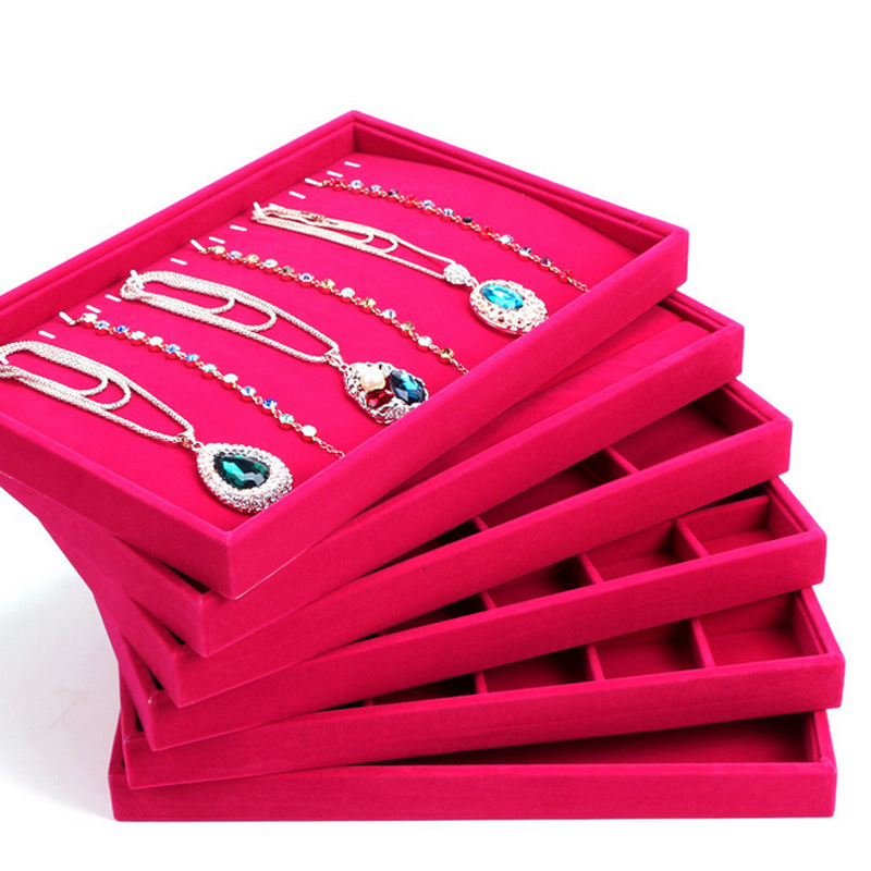 批发戒指耳环项链手镯格子展示托盘珠宝首饰展示架首饰收纳饰品盘