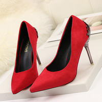 1723-1 European and American fine-heeled suede wedding shoes with super high heels