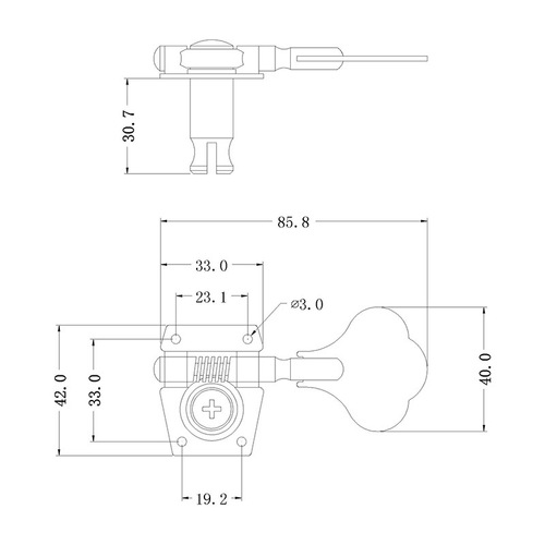 Four-String Open Electric Bass Bass String Twist Chrome Tuner Tuner