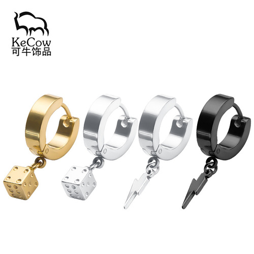 European and American fashion stainless steel earrings titanium steel earrings piercing jewelry earrings cross-border supply factory direct sales
